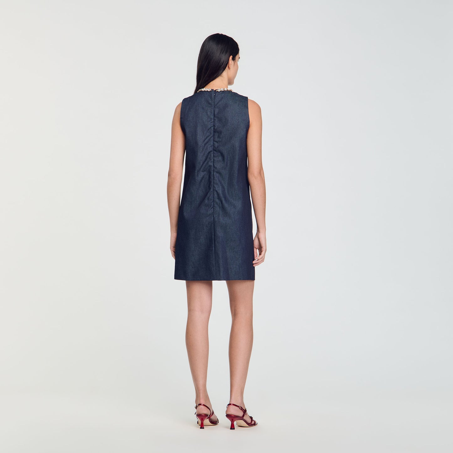 Short Rhinestone Dress Deep Blu