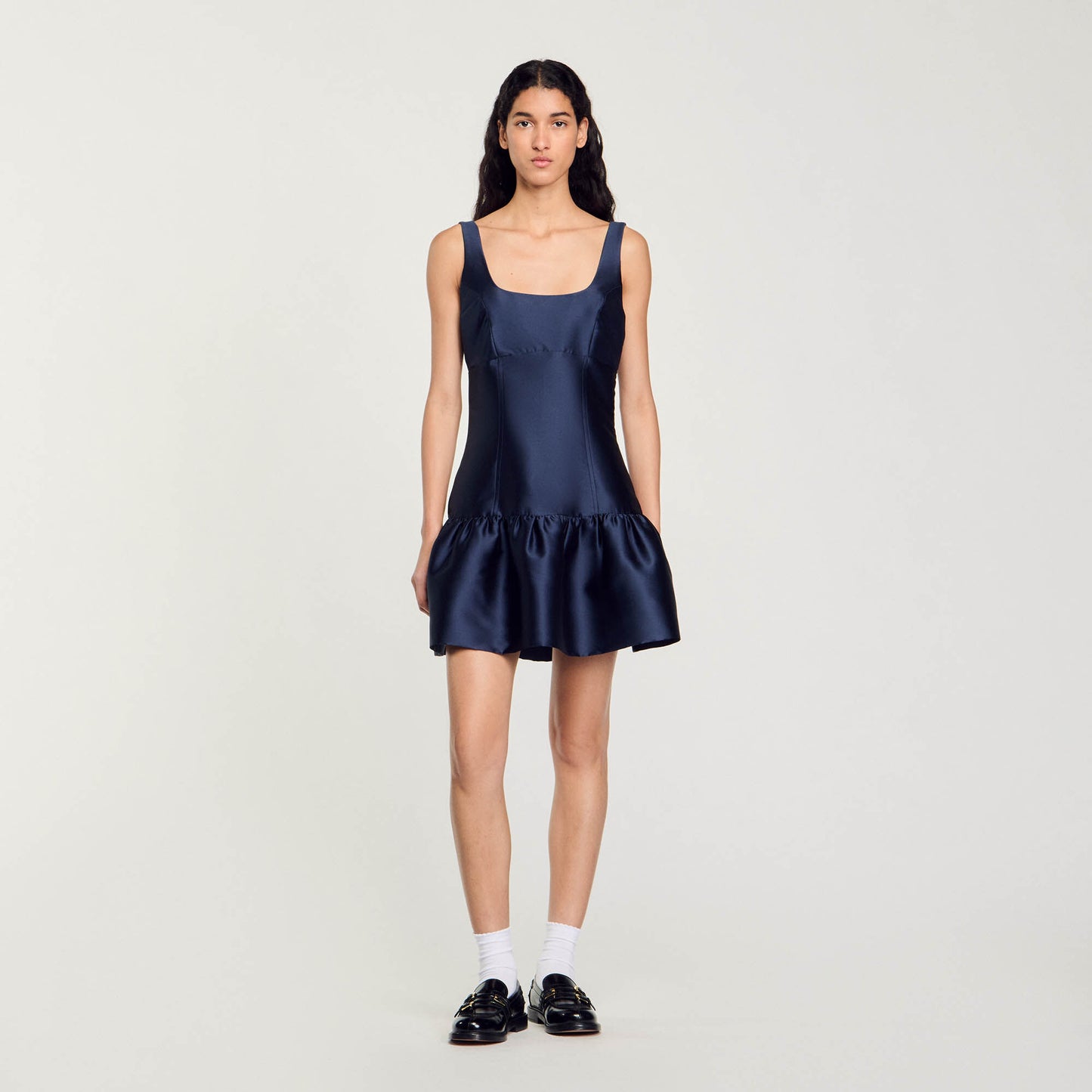 Short Satin Dress Midnight Blue