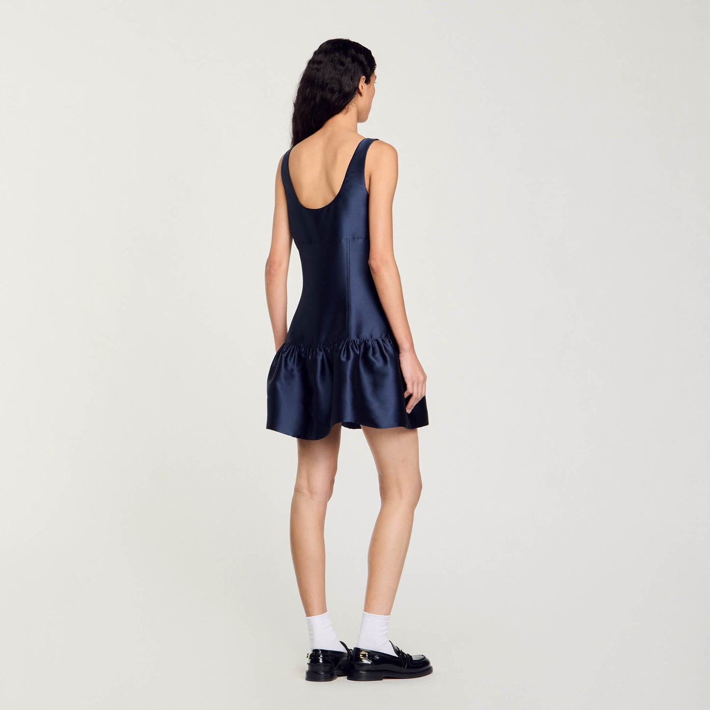 Short Satin Dress Midnight Blue