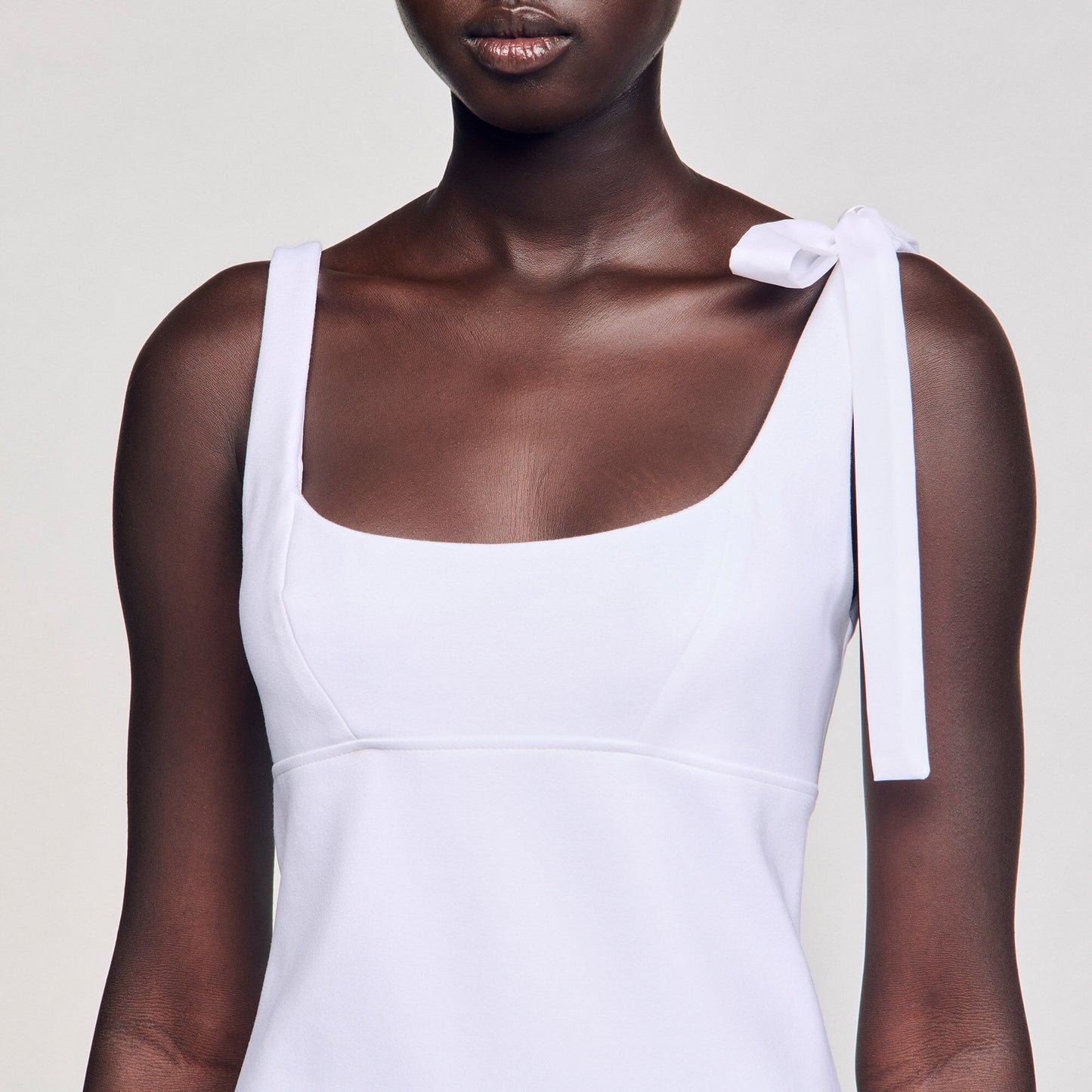 Lolita Dual-Material Short Dress White