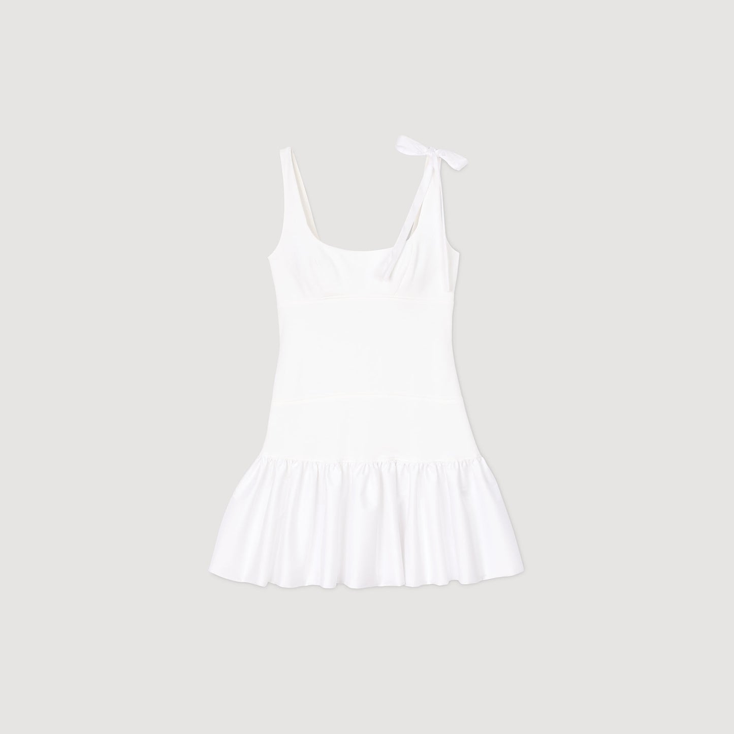 Lolita Dual-Material Short Dress White