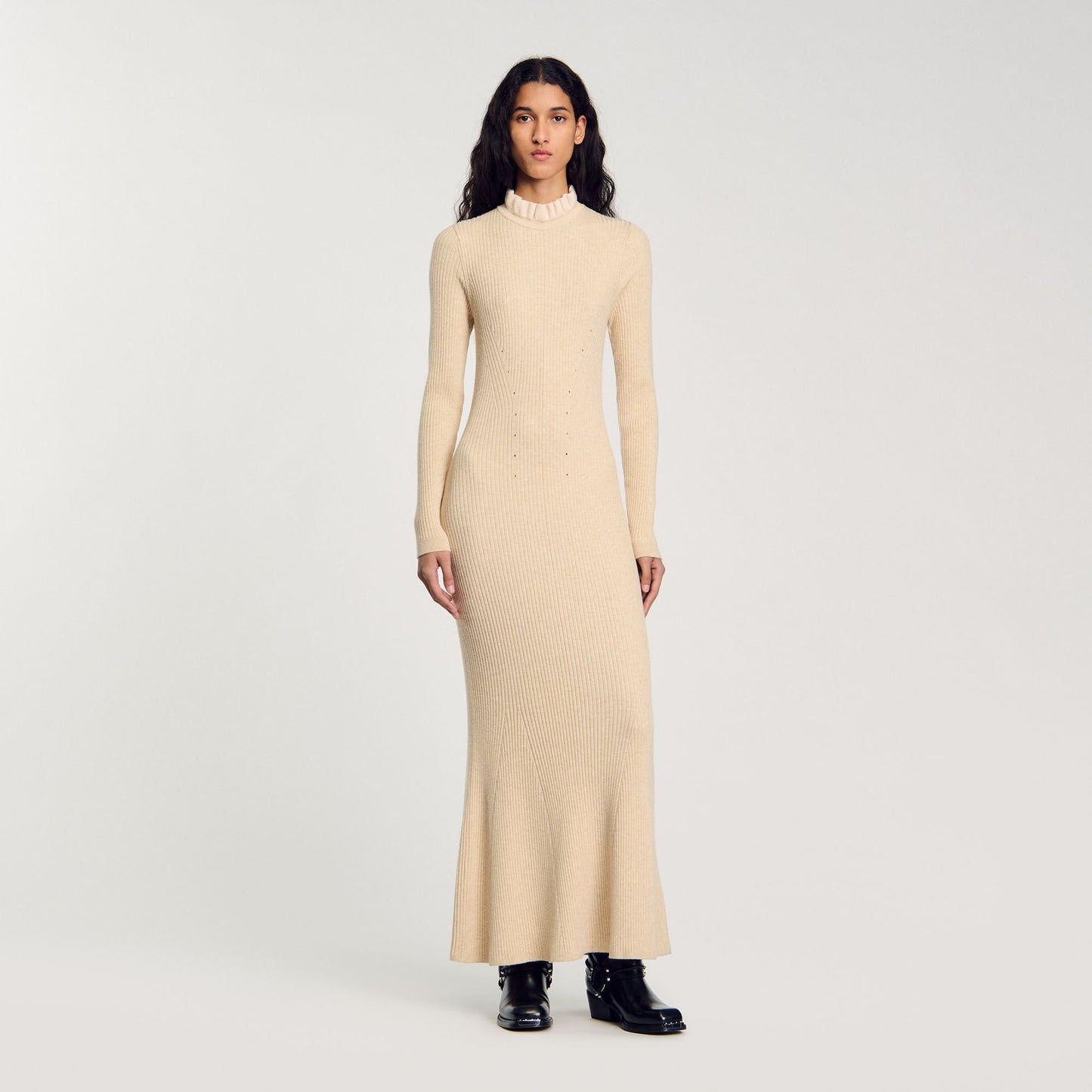 Knit Maxi Dress Beige