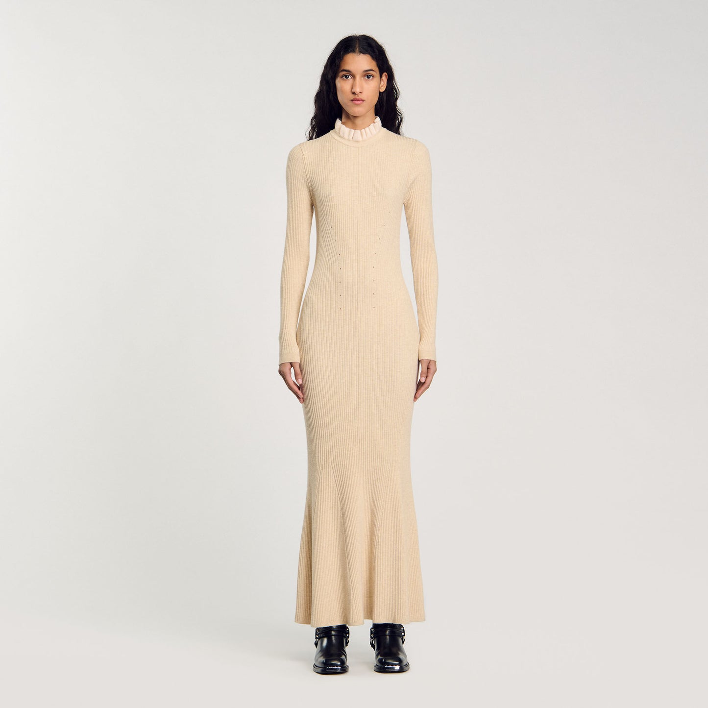 Knit Maxi Dress Beige