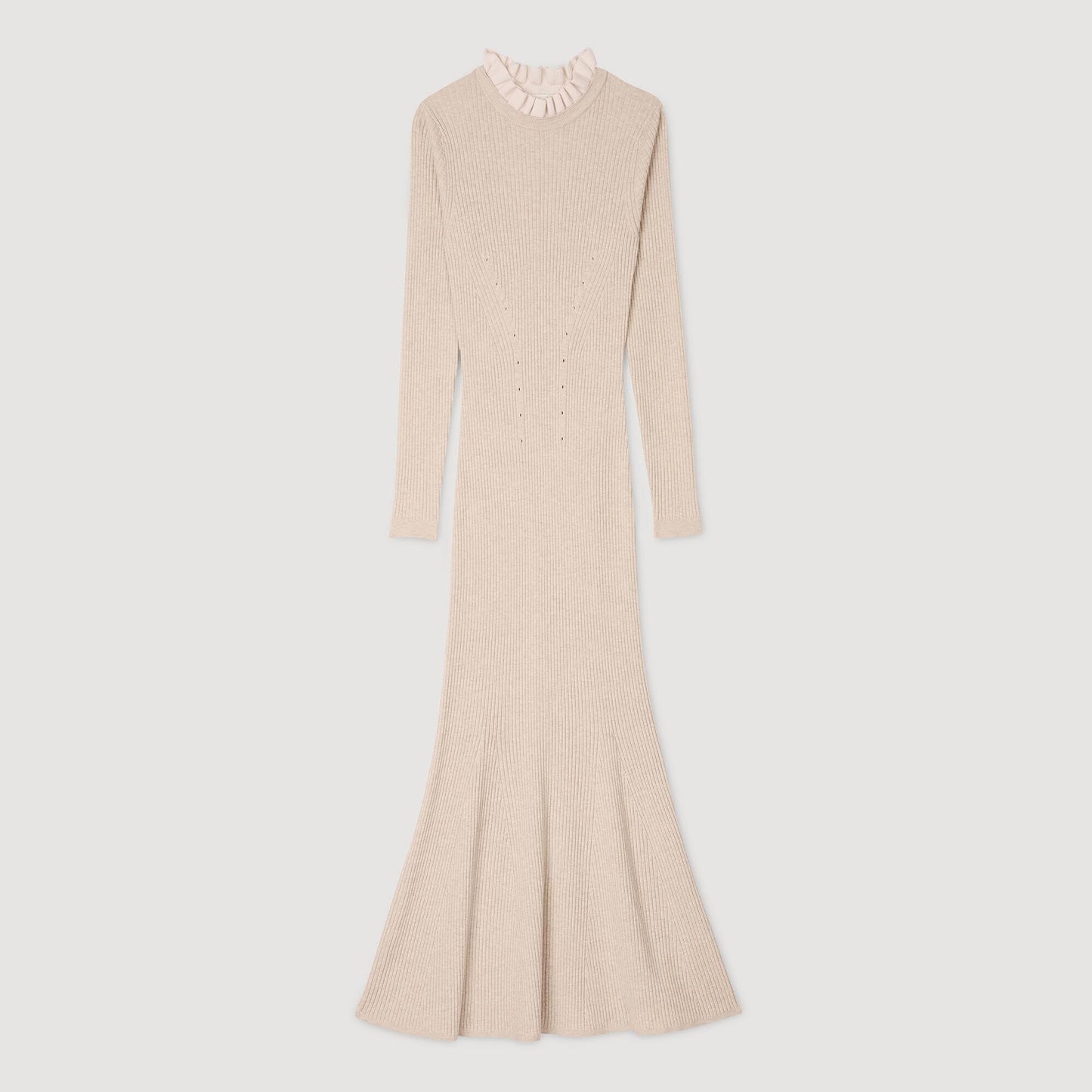 Knit Maxi Dress Beige