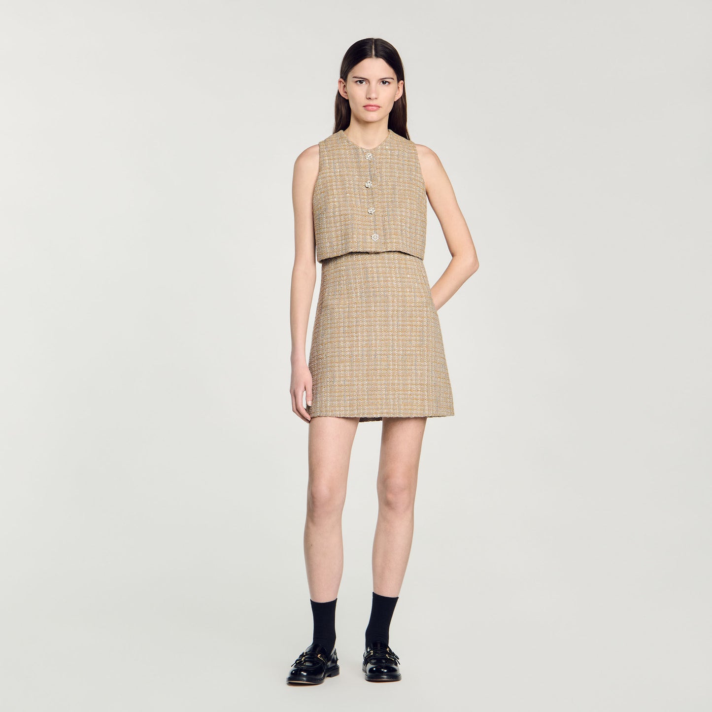 Tweed Dress Camel