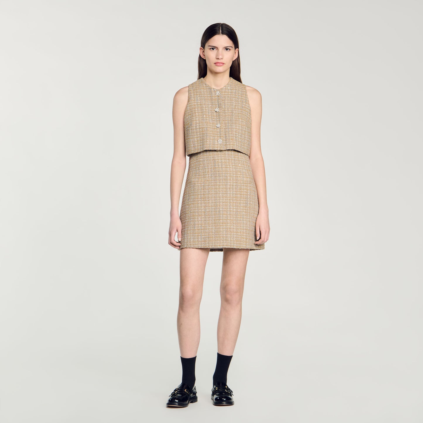 Tweed Dress Camel