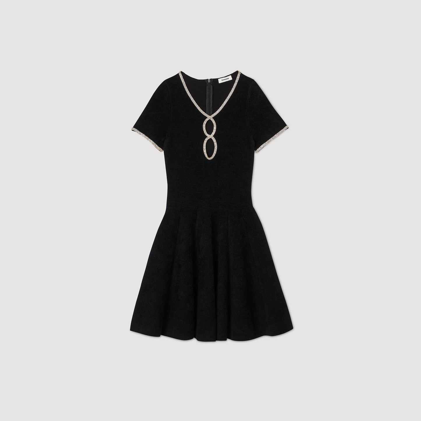 Rhinestone Velvet Dress Black