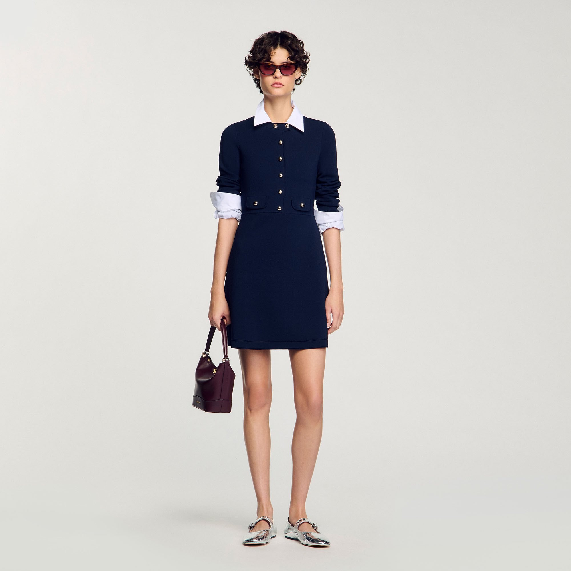 sandro knit polo dress Sandro Ethel Polo-Style Crochet Dress In Naturels - 18% Off