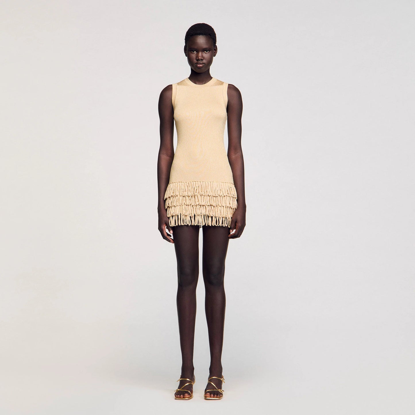 Ida Short Knit Dress Gold