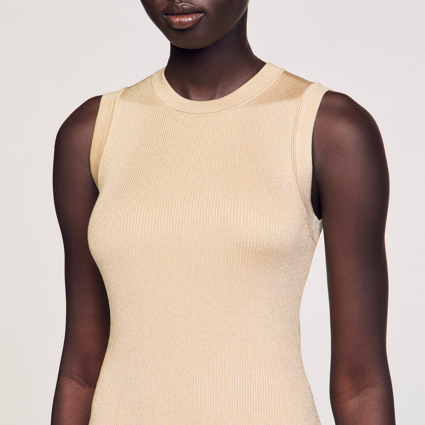 Ida Short Knit Dress Gold