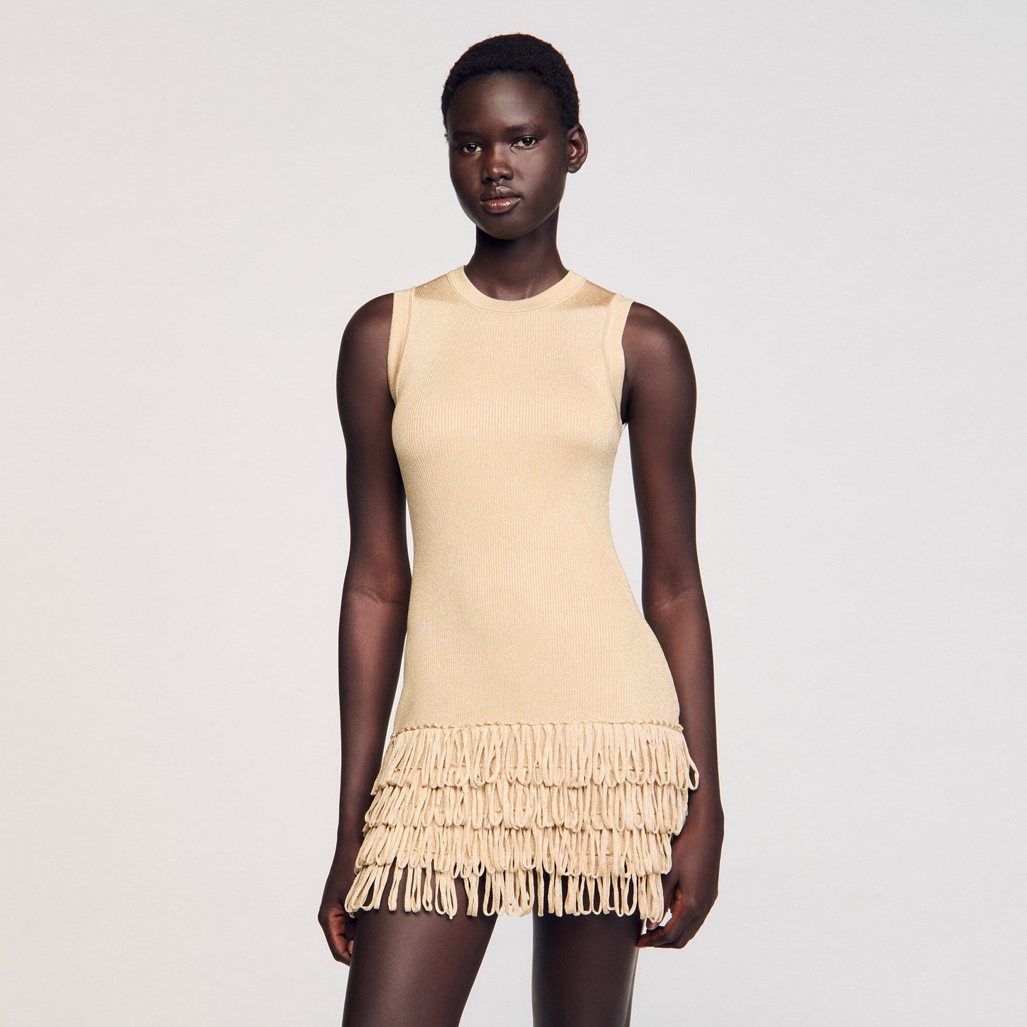 Ida Short Knit Dress Gold