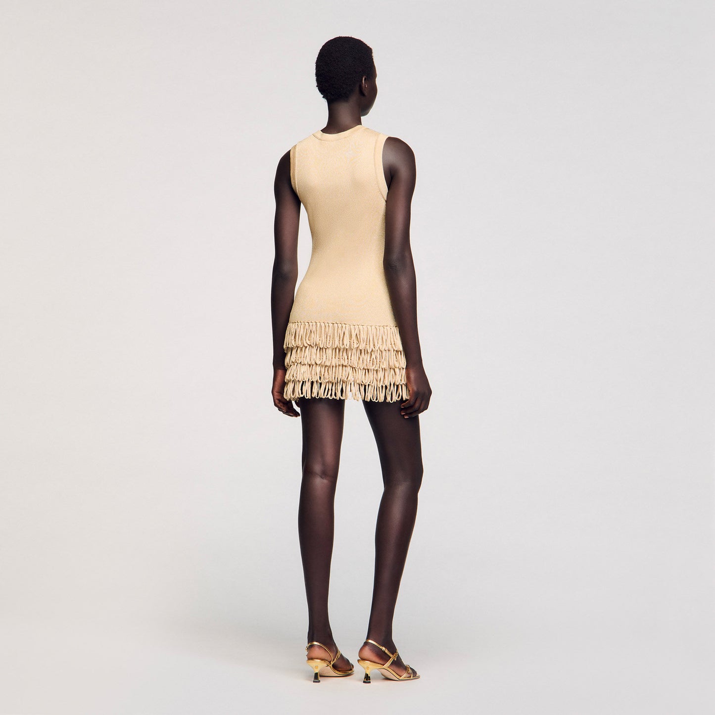 Ida Short Knit Dress Gold