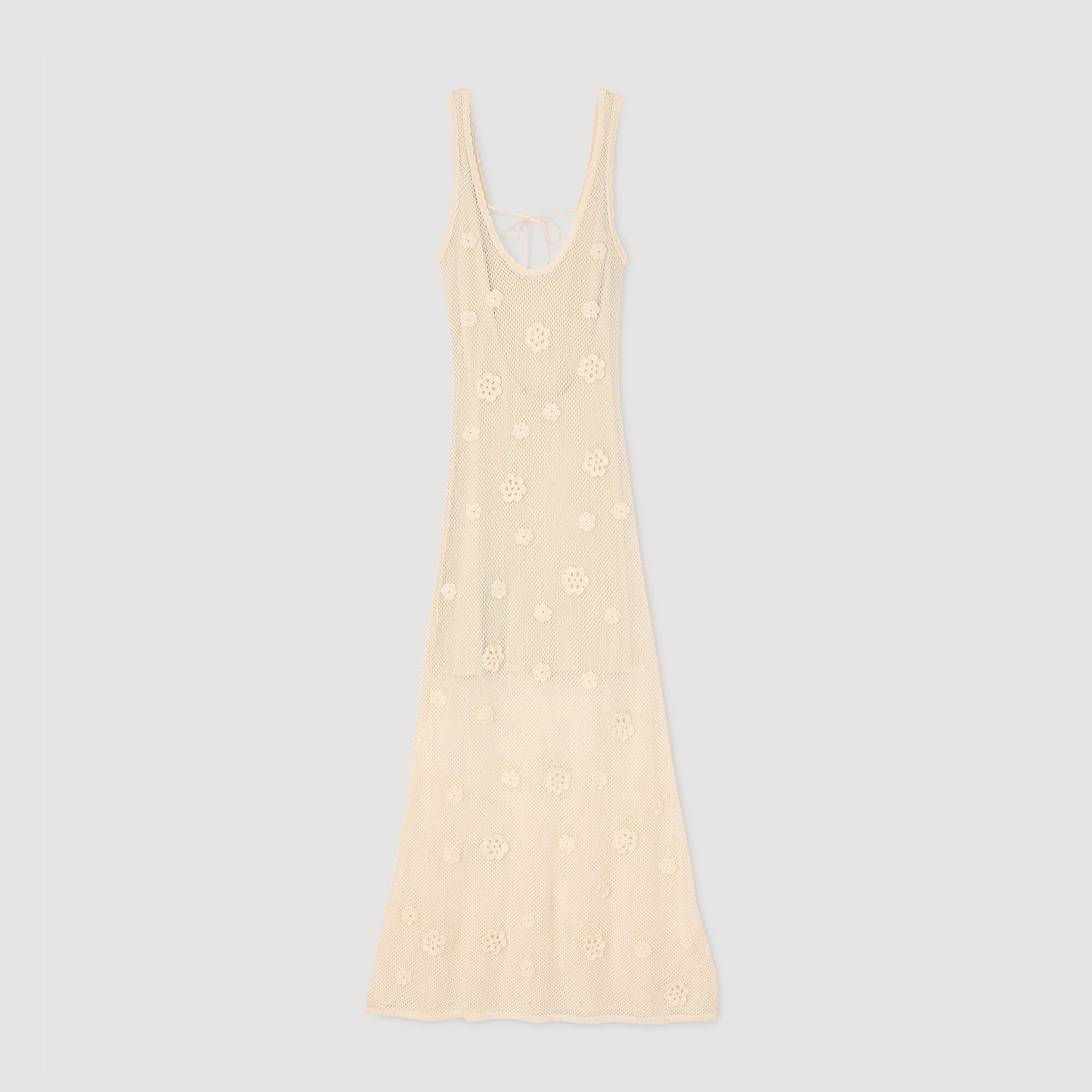 Bouquet Knit Maxi Dress Ecru
