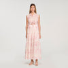 Canberra Maxi Dress With Classic Collar Pink / Ecru