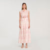 Canberra Maxi Dress With Classic Collar Pink / Ecru