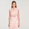Canberra Maxi Dress With Classic Collar Pink / Ecru