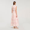 Canberra Maxi Dress With Classic Collar Pink / Ecru