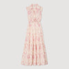 Canberra Maxi Dress With Classic Collar Pink / Ecru