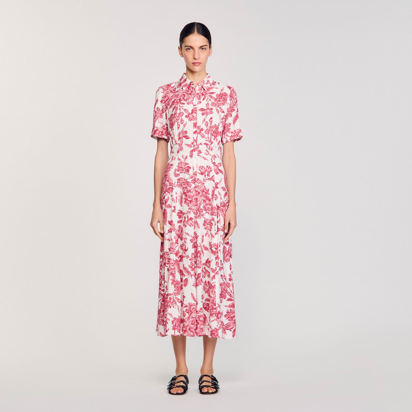 Josephina Floral Patterned Maxi Dress White / Red