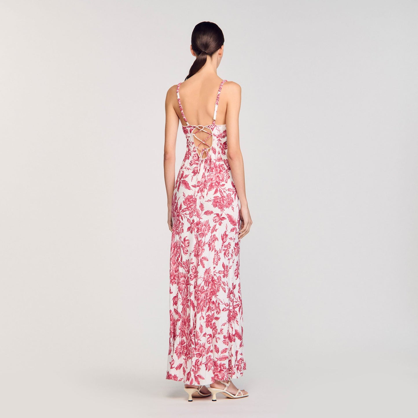 Joselle Floral Print Maxi Dress White / Red