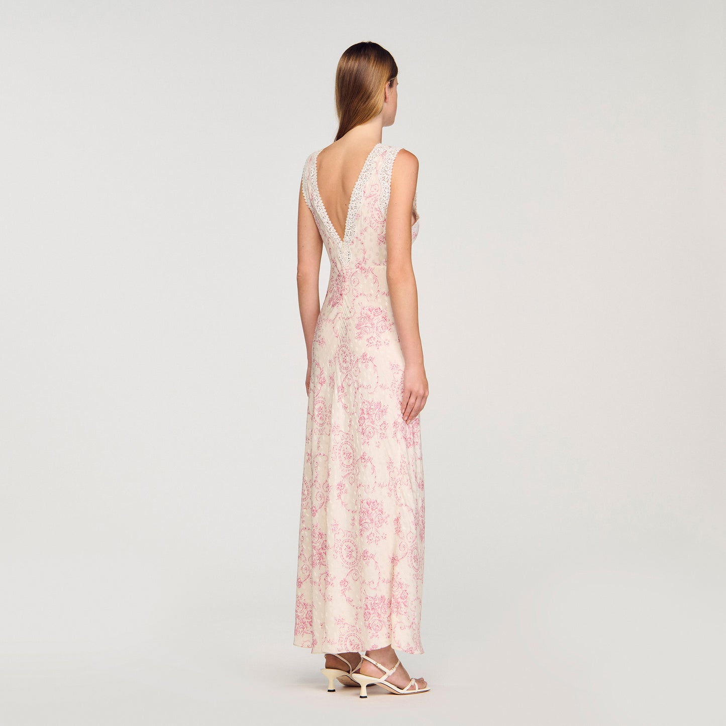 Brisbane Lace-Trimmed Maxi Dress Pink / Ecru