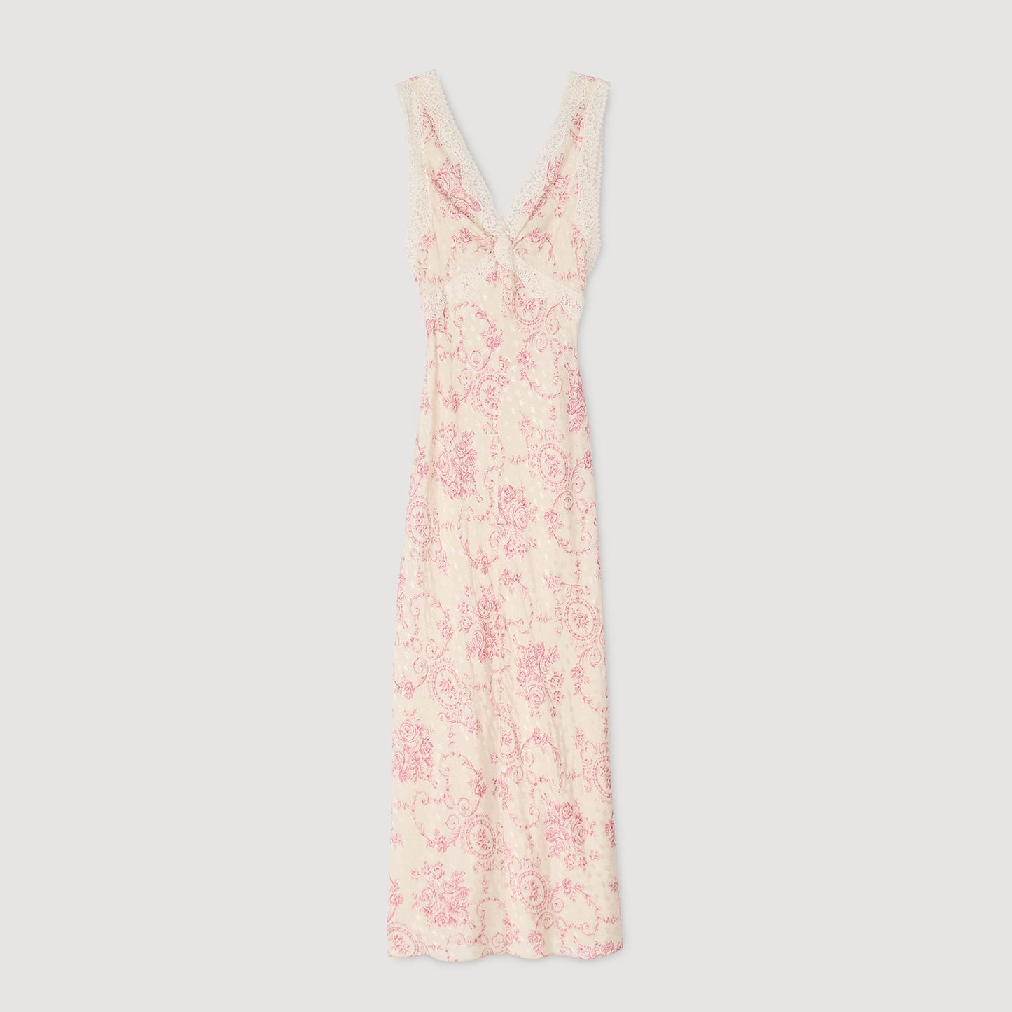 Brisbane Lace-Trimmed Maxi Dress Pink / Ecru
