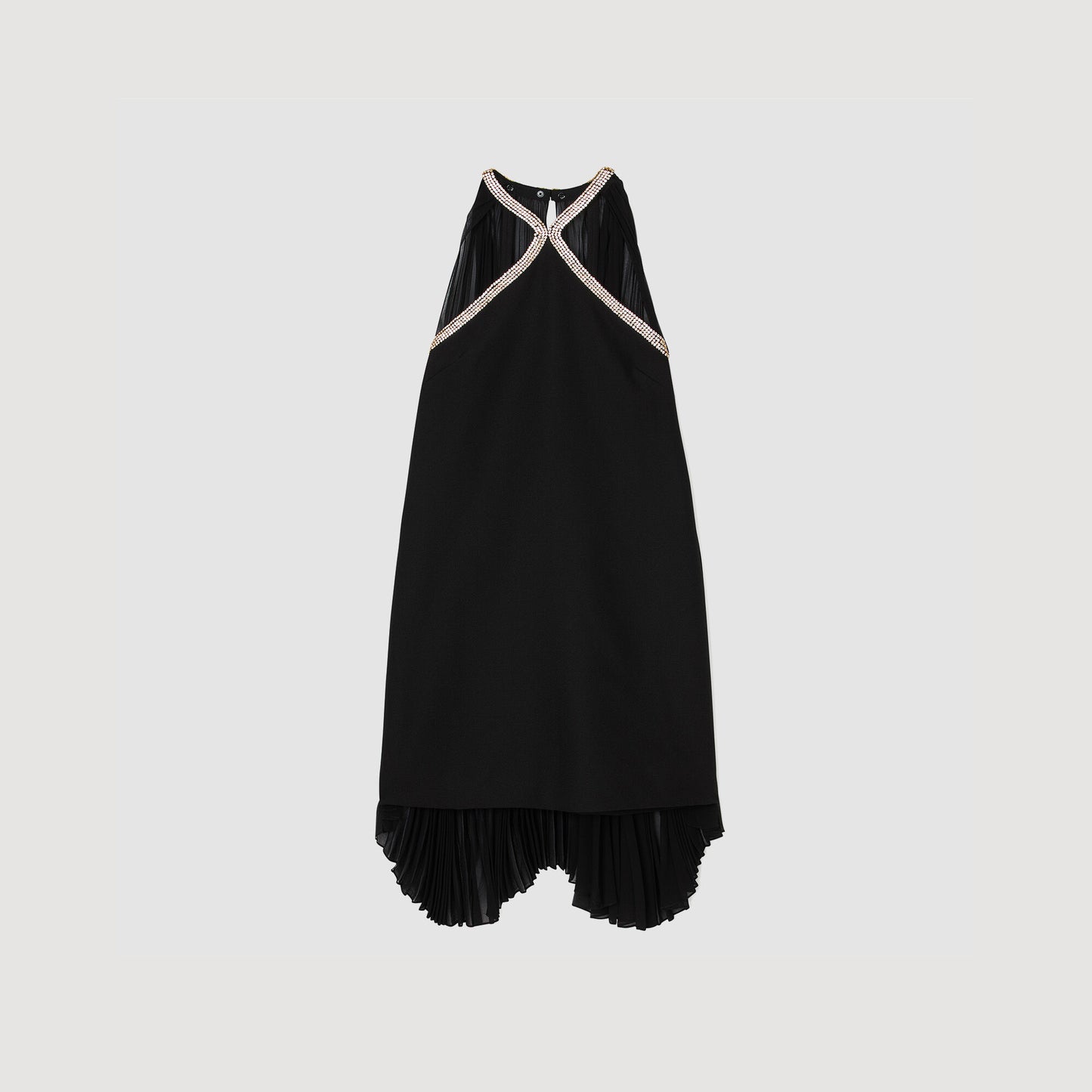 Adelaide Short Cape Dress With Rhinestones Black