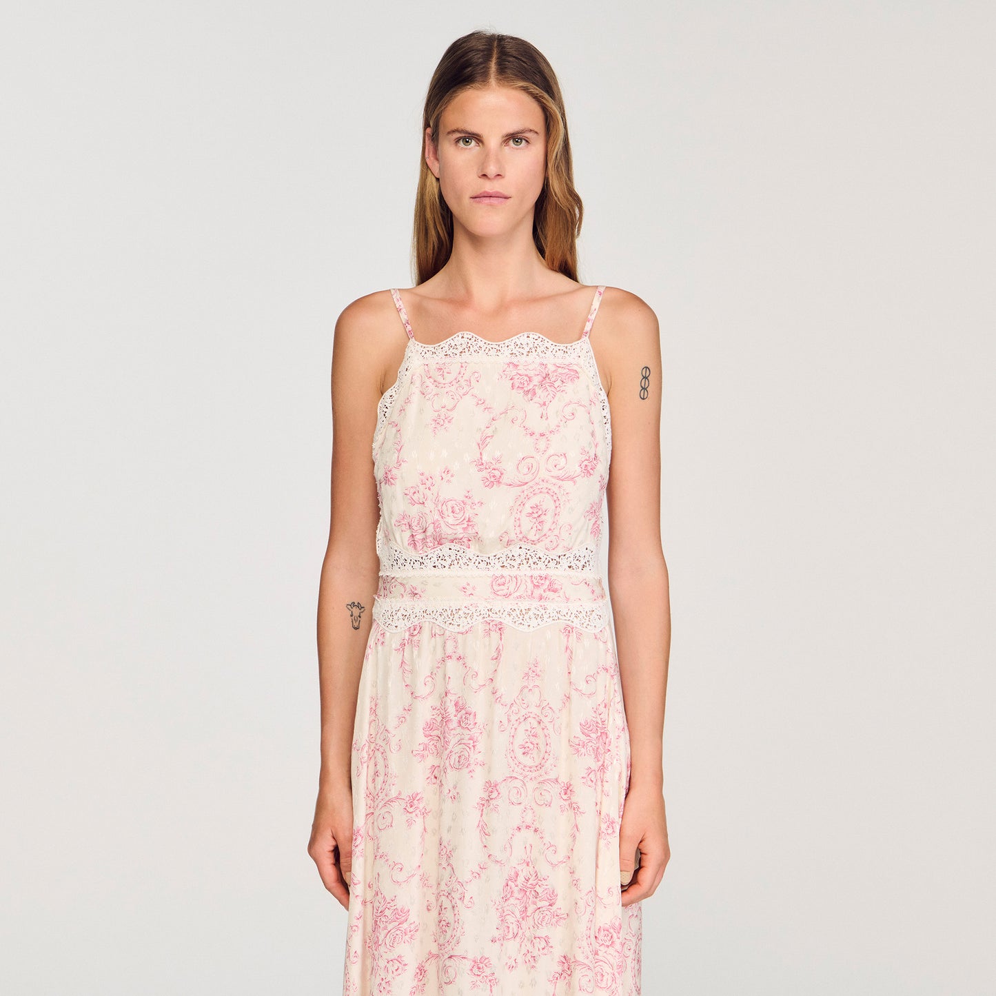 Ballarat Lace-Trimmed Maxi Dress Pink / Ecru