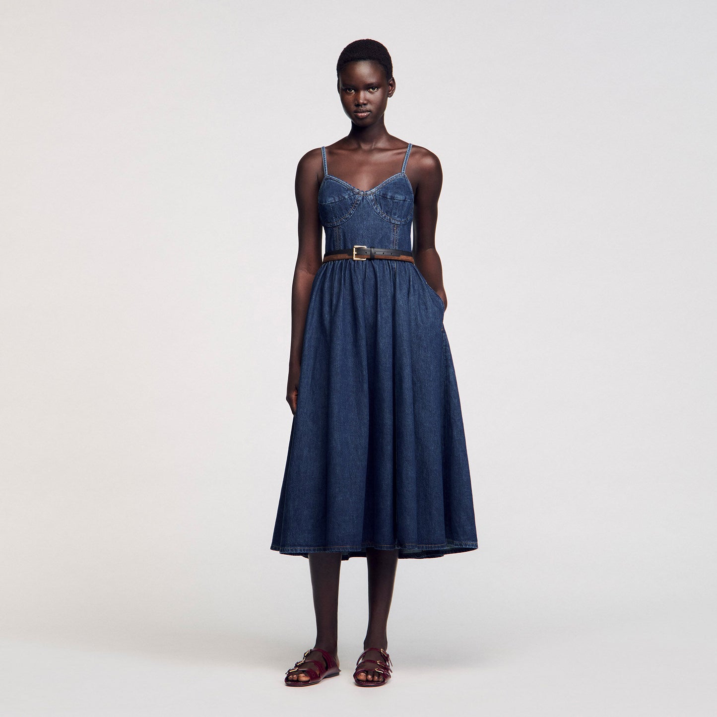 Sophie Midi Denim Dress Blue Jean