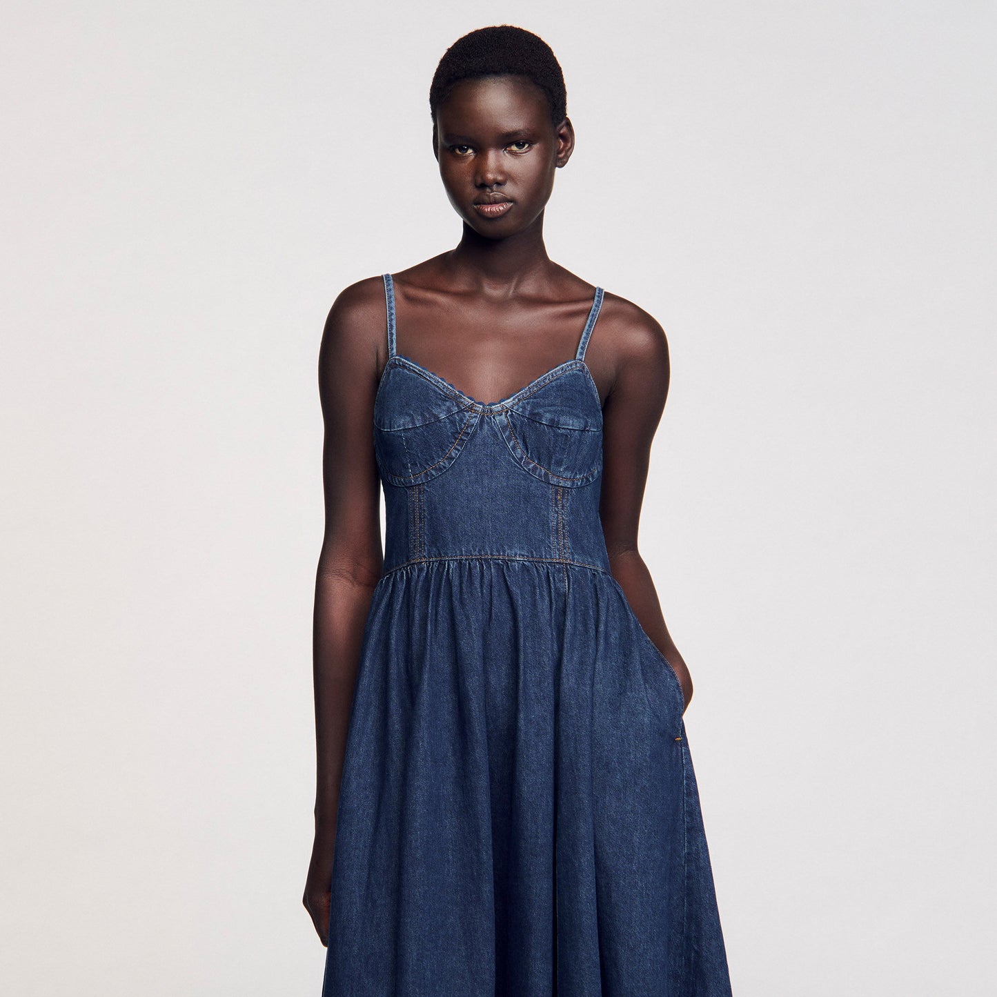 Sophie Midi Denim Dress Blue Jean