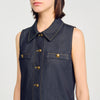 Virgie Short Denim Dress Deep Blu