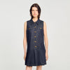 Virgie Short Denim Dress Deep Blu