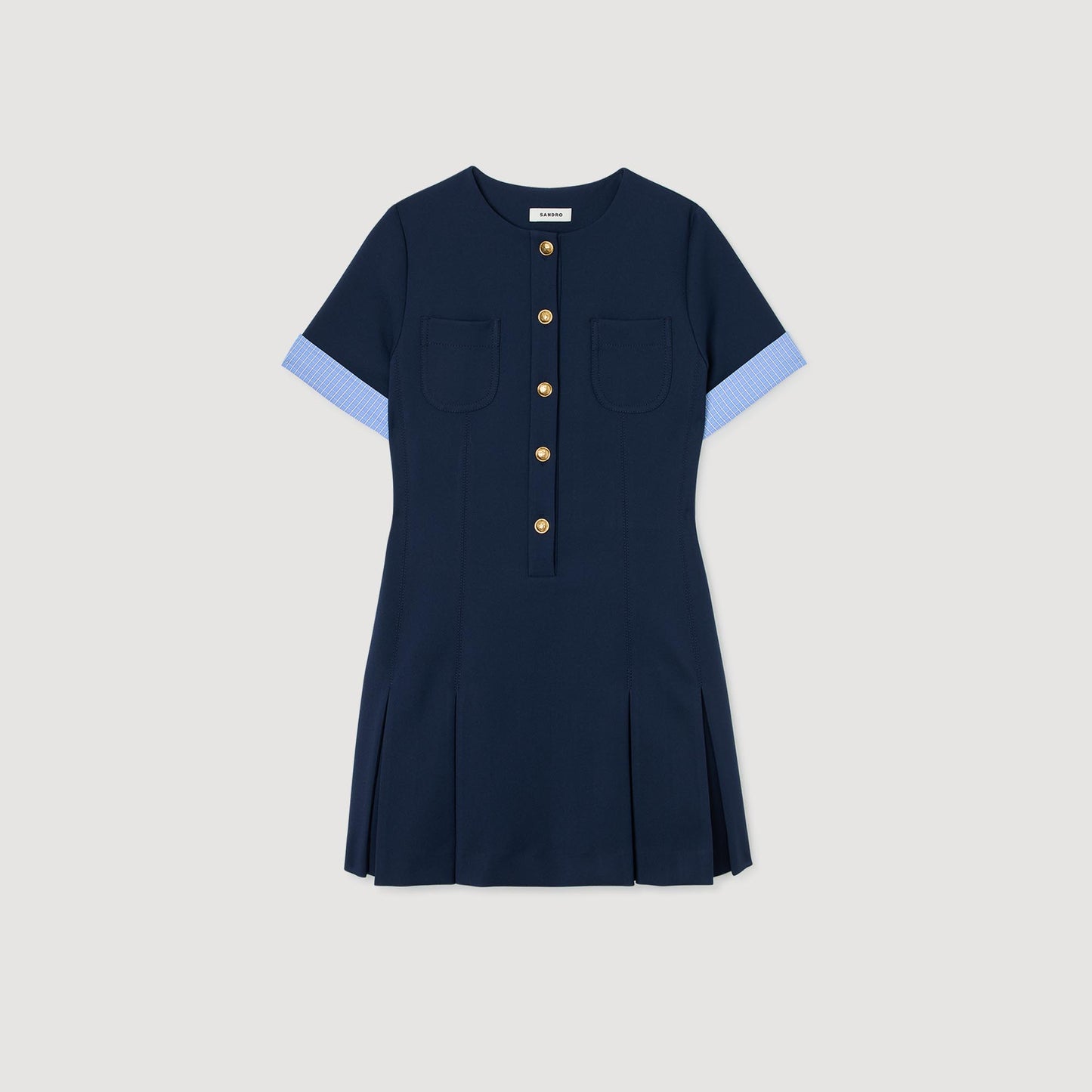 Suzie Short Pleated Dress Navy Blue