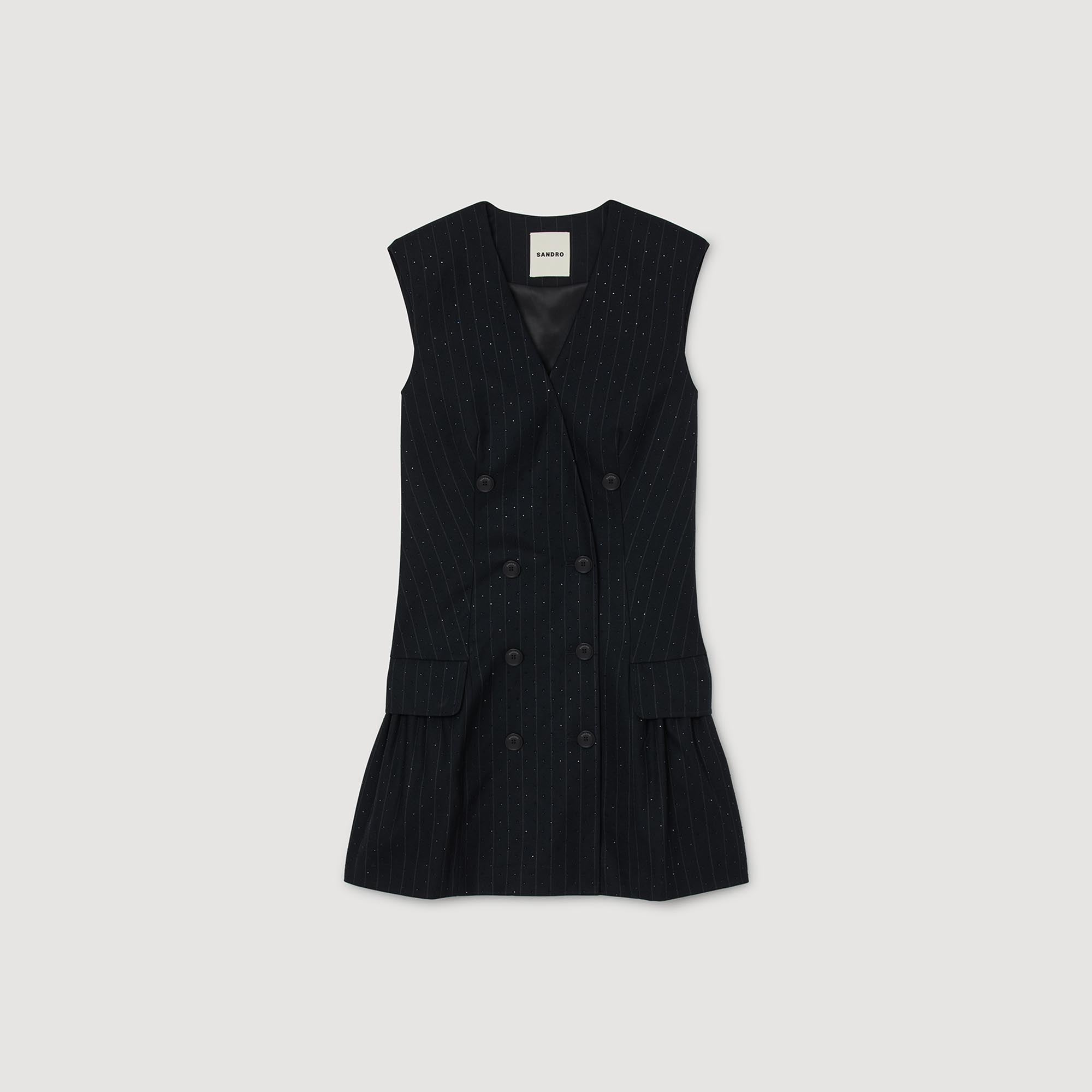 Ezianne Short Rhinestone Suit Dress Navy Blue