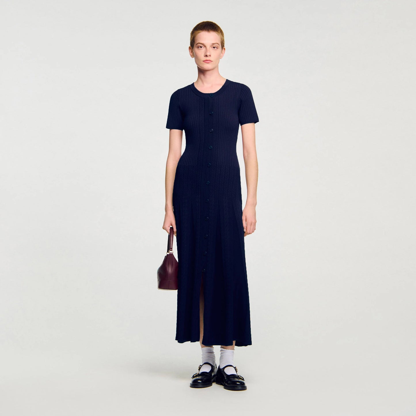 Milla Knit Maxi Dress Navy Blue