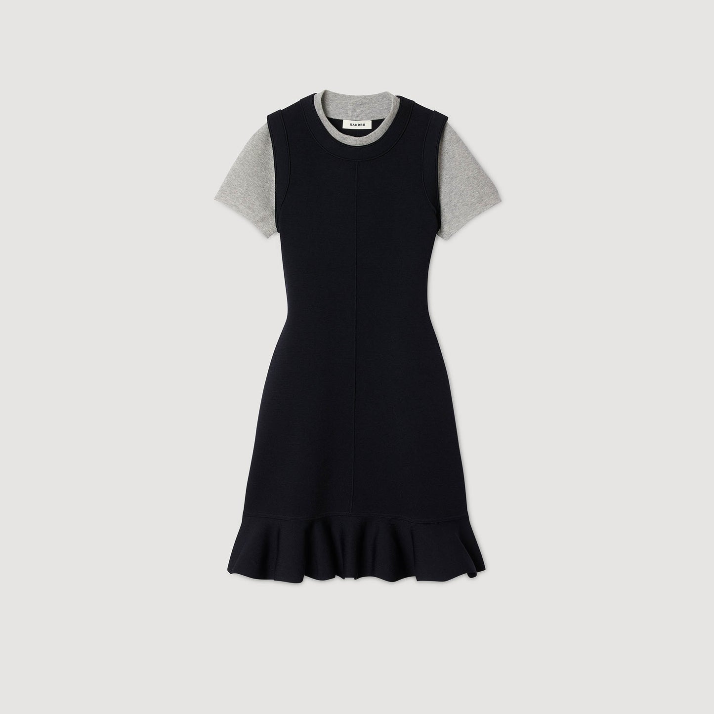 Martha 2-In-1 Short Knit Dress Navy Blue