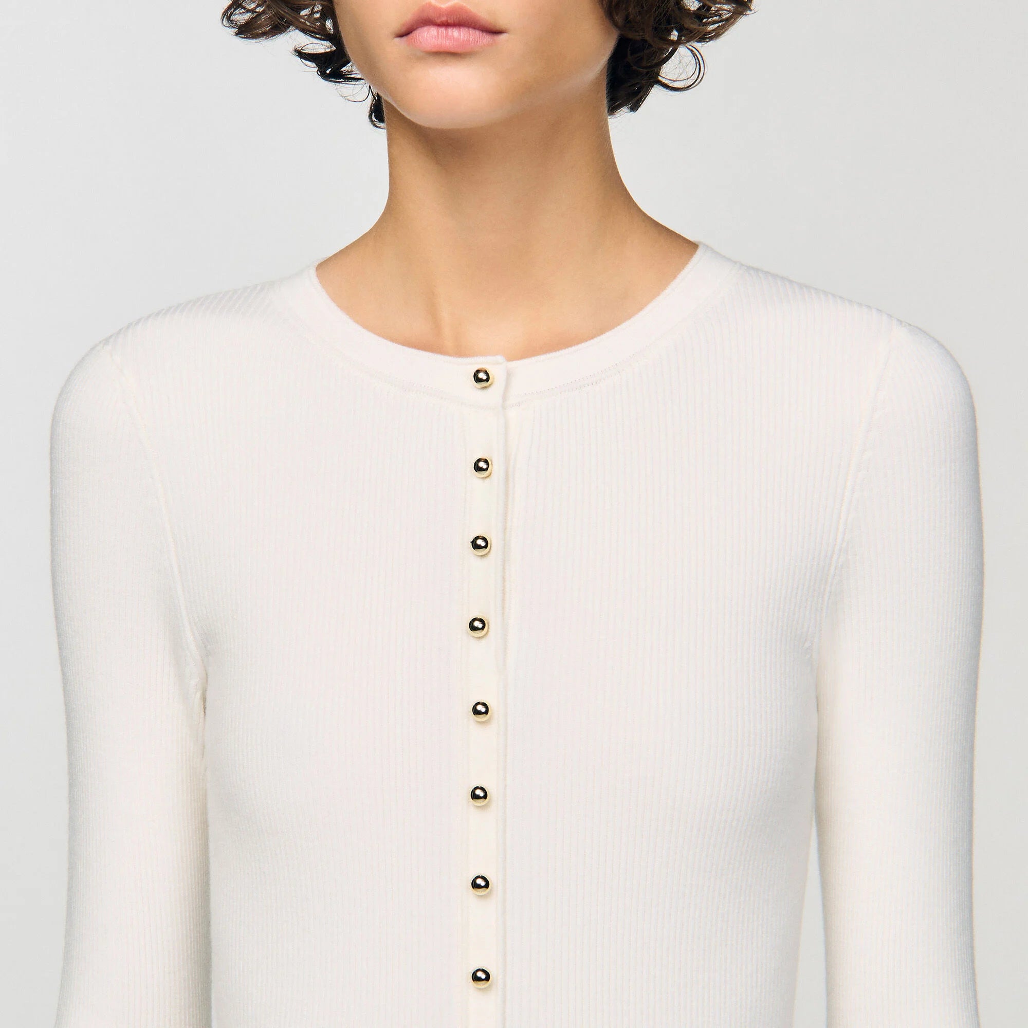 Maelya Cropped Two-Tone Dress Ecru / Black