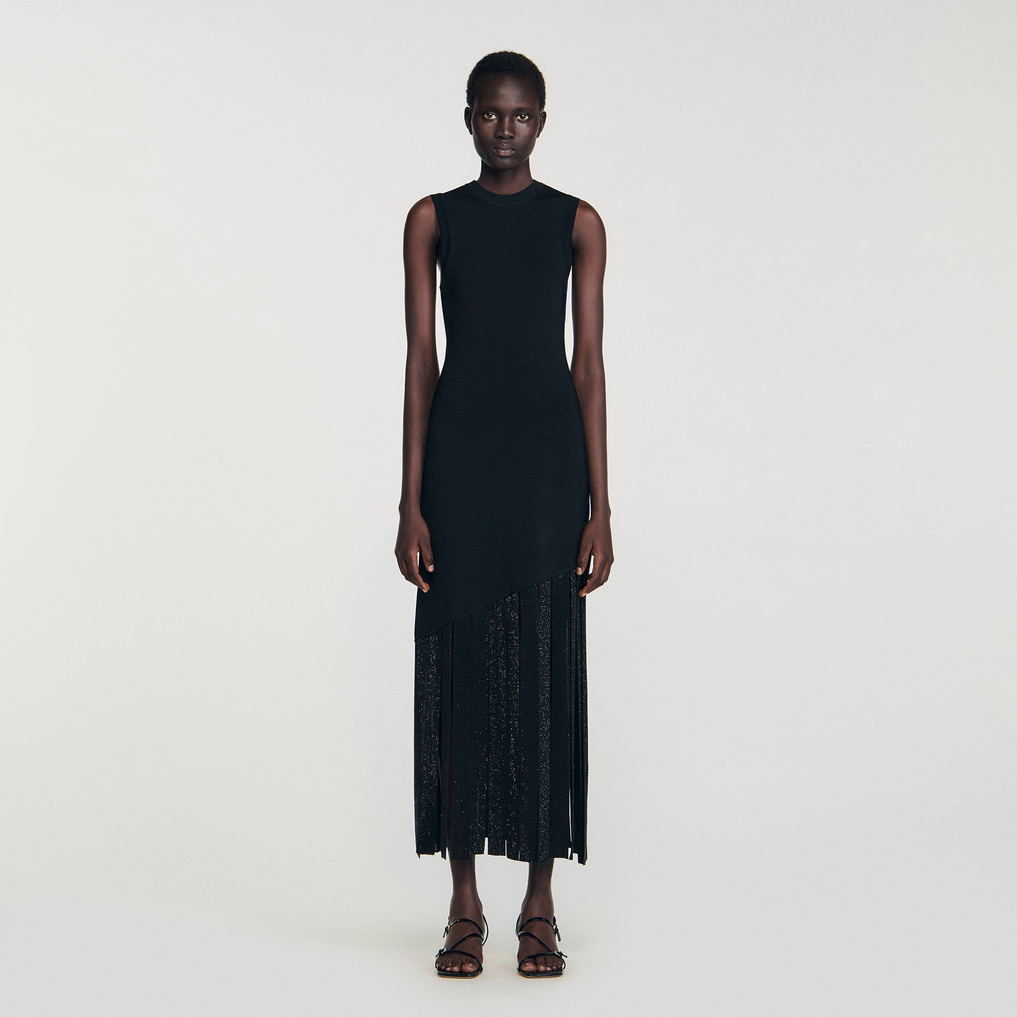 Astoria Fringed Maxi Dress Black