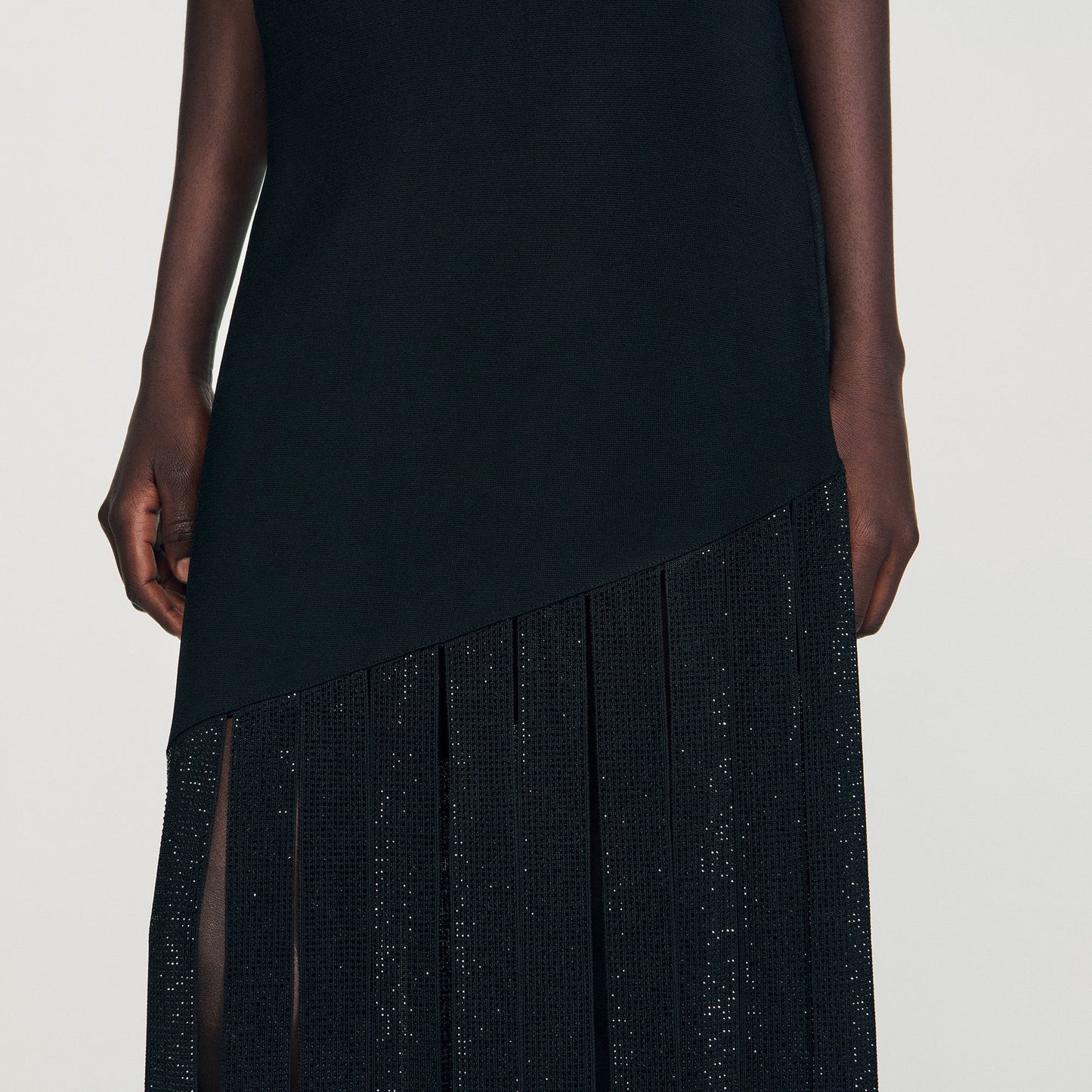 Astoria Fringed Maxi Dress Black