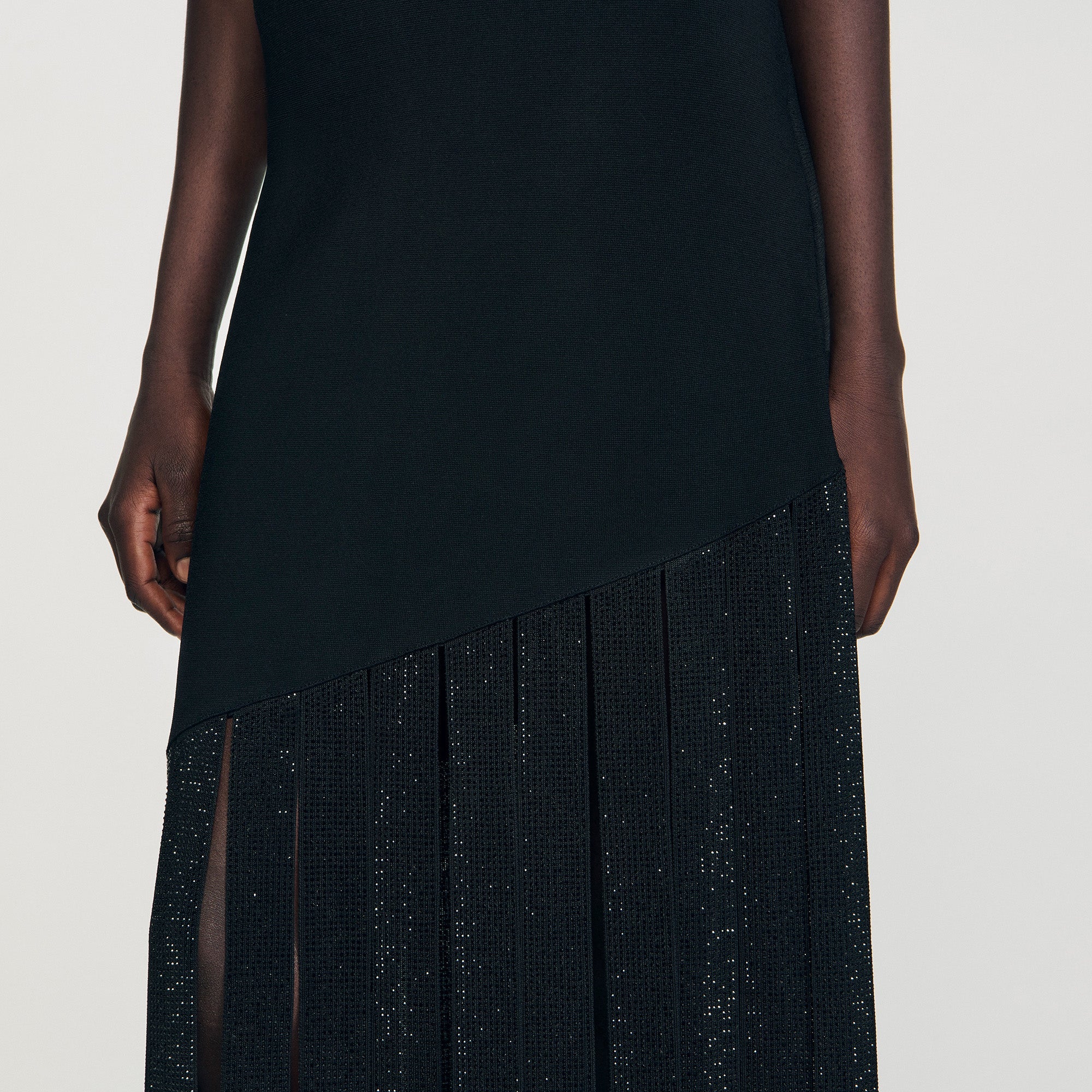 Astoria Fringed Maxi Dress Black
