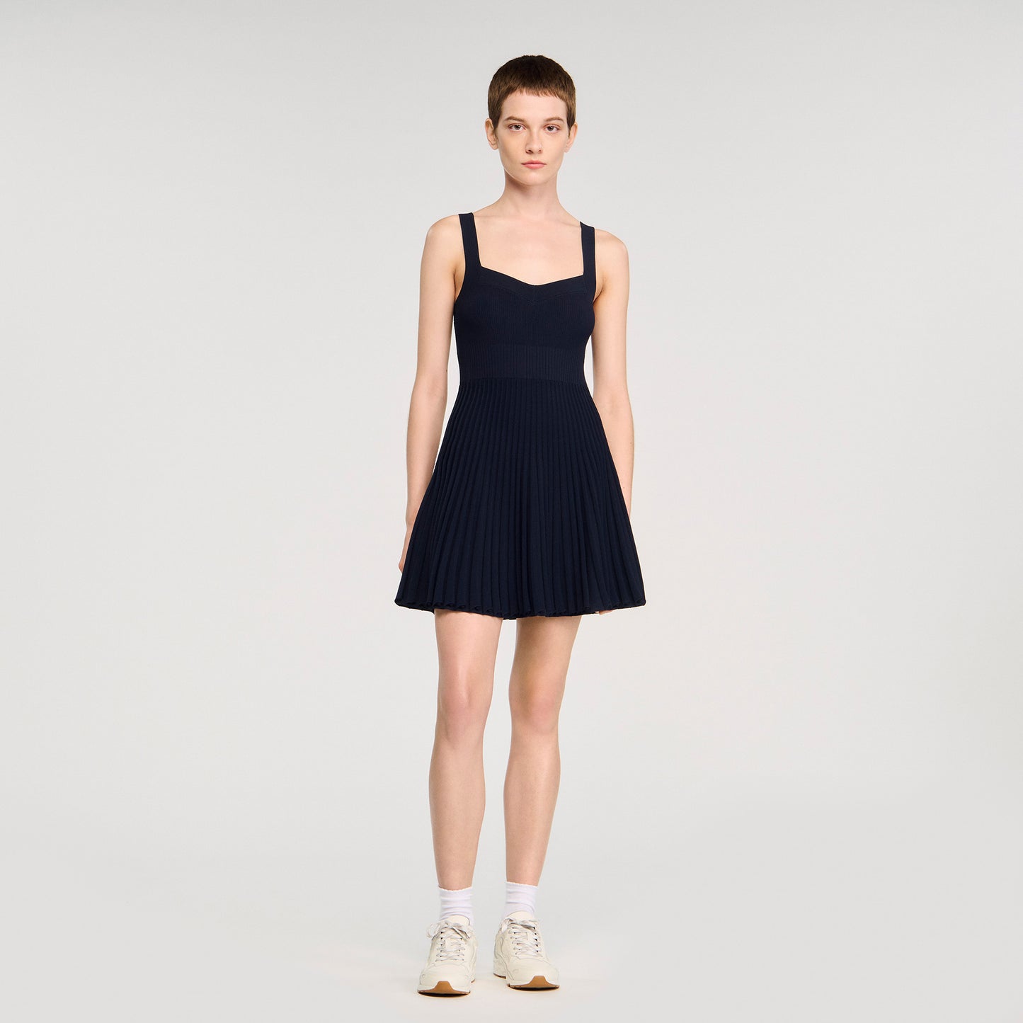 Magdaleine Short Knit Dress Navy Blue