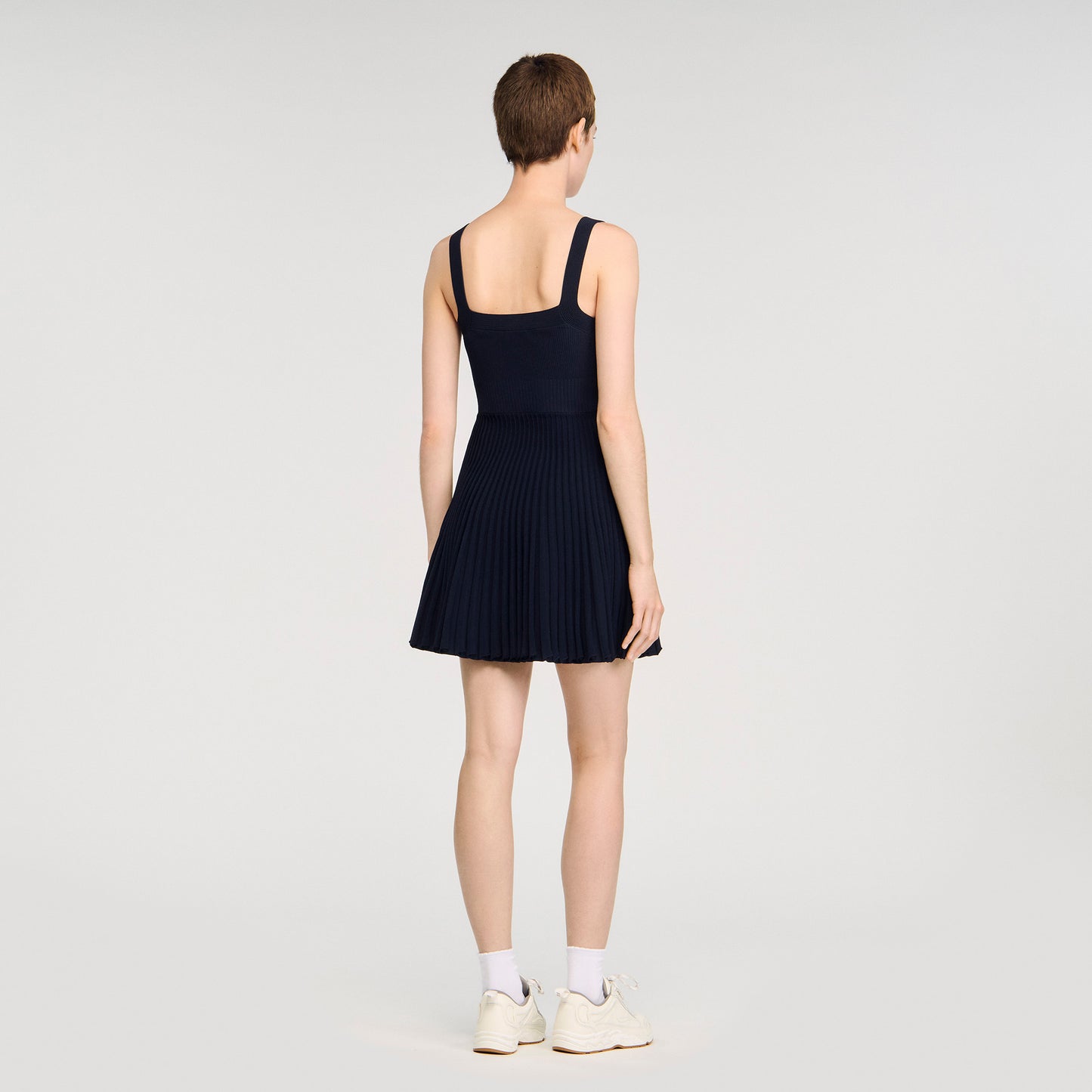 Magdaleine Short Knit Dress Navy Blue