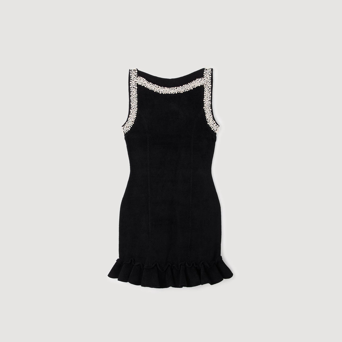 Divina Short Beaded Dress Black