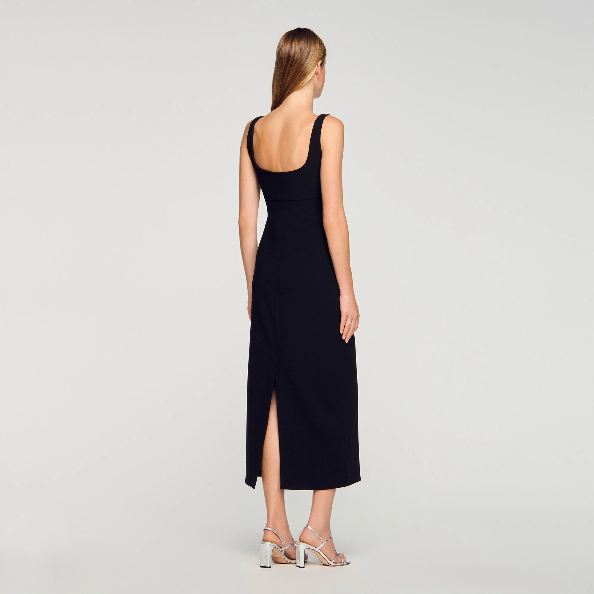 Sienna Rhinestone Heart Maxi Dress Black