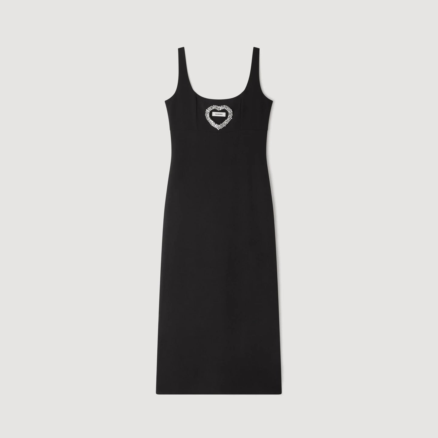 Sienna Rhinestone Heart Maxi Dress Black