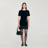Isadora Short Velvet Dress Black