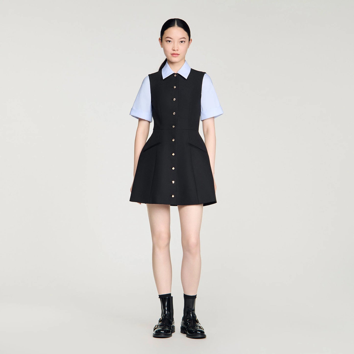 Ada 2-In-1 Short Dress Black