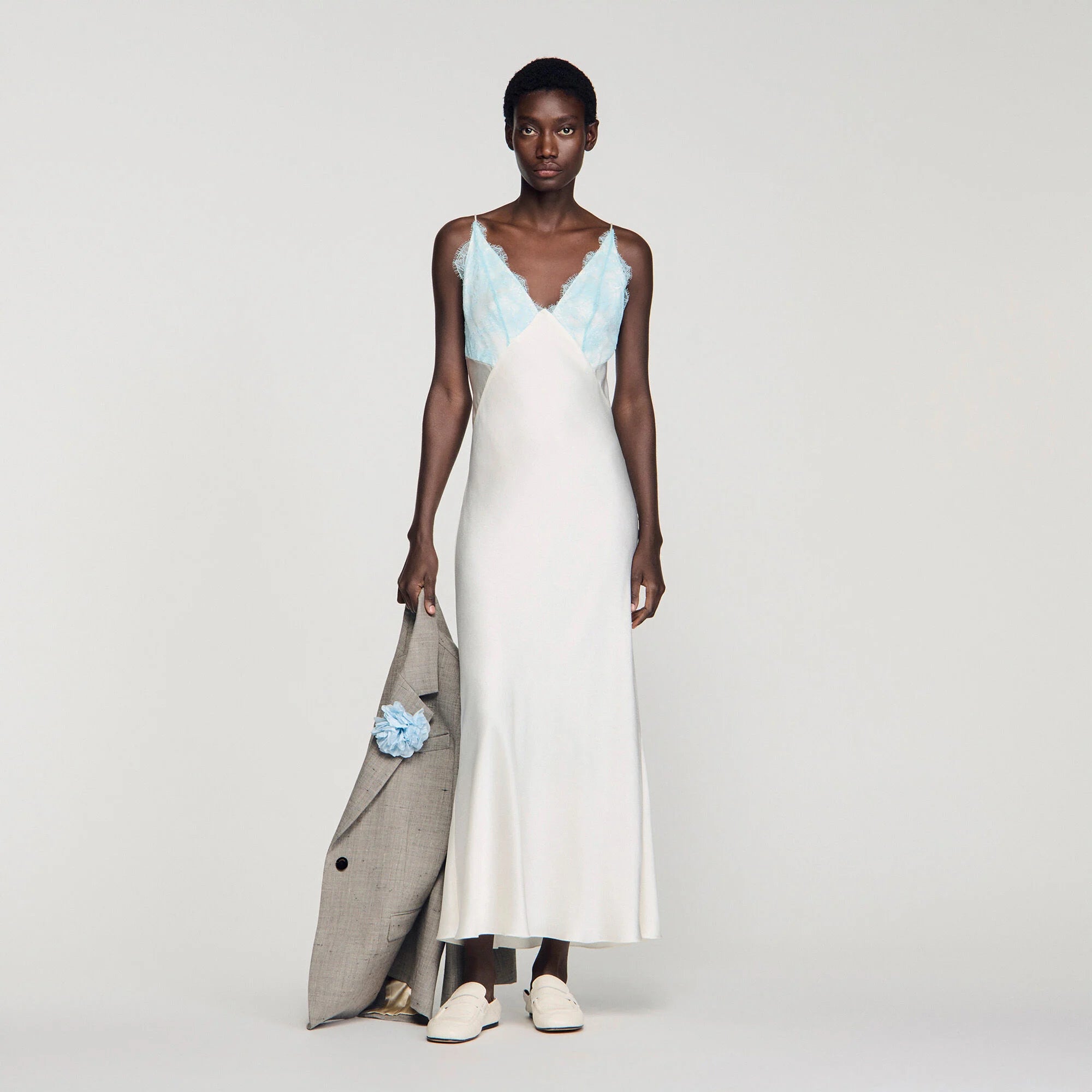 Tess Lingerie-Style Maxi Dress Ecru Tess Lingerie-Style Maxi Dress Ecru