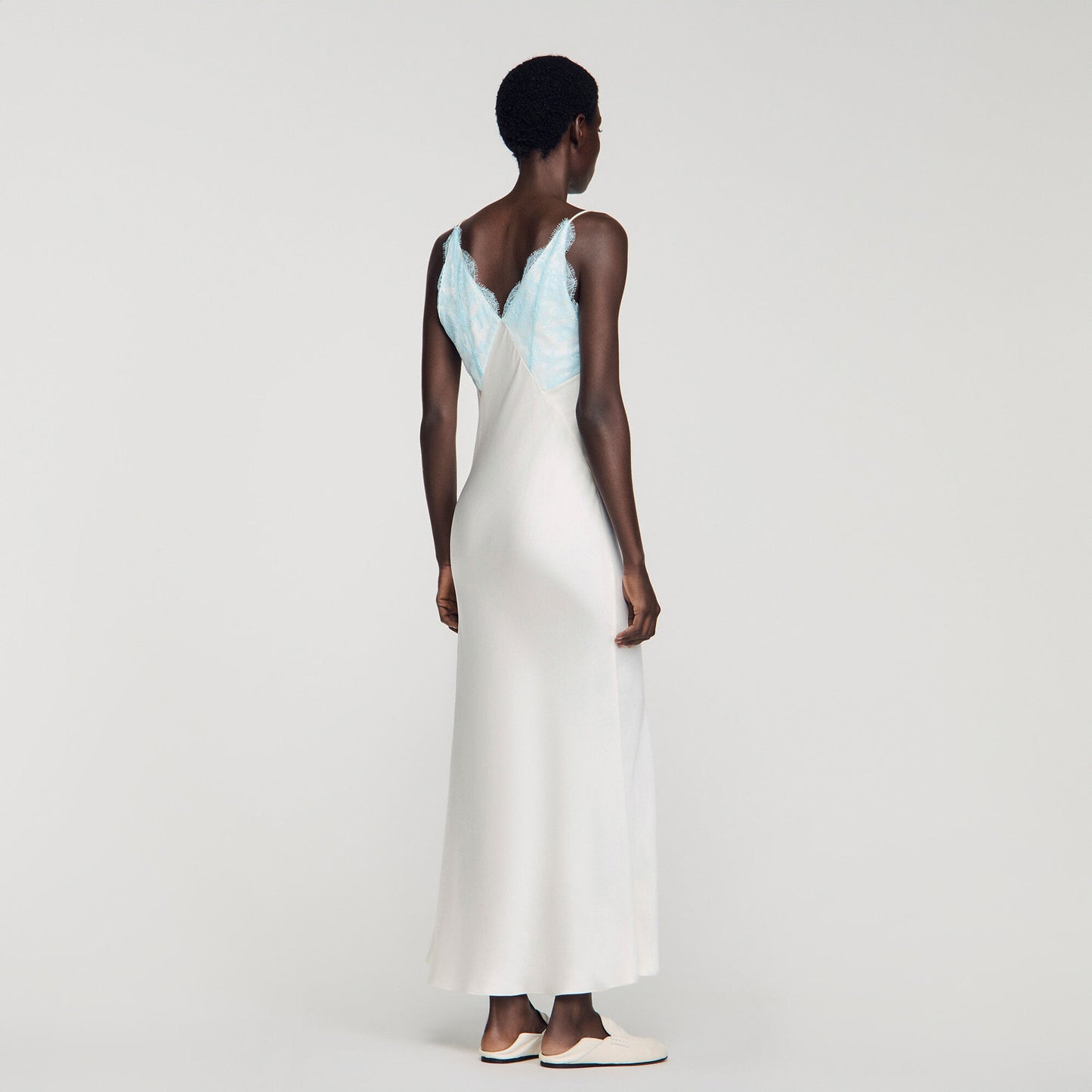 Tess Lingerie-Style Maxi Dress Ecru