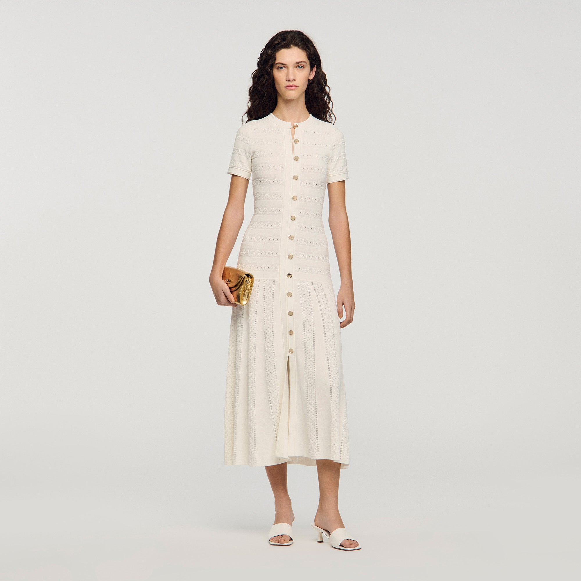 Milona Knit Maxi Dress Ecru Milona Knit Maxi Dress Ecru
